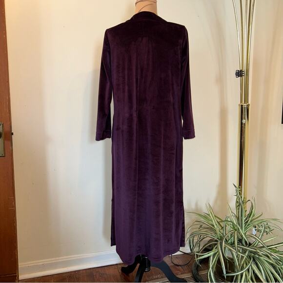 N Natori Half Zip Up Purple Soft Robe Housecoat Loungewear Small - Picture 3 of 7